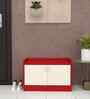 Ella 2 Doors Multipurpose Shoe Cabinet in Scarlet Red & Highland Pine Finish
