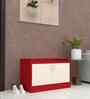 Ella 2 Doors Multipurpose Shoe Cabinet in Scarlet Red & Highland Pine Finish