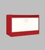 Ella 2 Doors Multipurpose Shoe Cabinet in Scarlet Red & Highland Pine Finish
