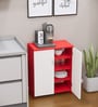Ella 2 Doors with 4 Shelfs Multipurpose Shoe Rack in Highland Pine & Scarlet Red Finish