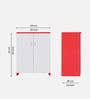 Ella 2 Doors with 4 Shelfs Multipurpose Shoe Rack in Highland Pine & Scarlet Red Finish