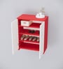 Ella 2 Doors with 4 Shelfs Multipurpose Shoe Rack in Highland Pine & Scarlet Red Finish