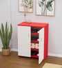 Ella 2 Doors with 4 Shelfs Multipurpose Shoe Rack in Highland Pine & Scarlet Red Finish