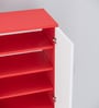 Ella 2 Doors with 4 Shelfs Multipurpose Shoe Rack in Highland Pine & Scarlet Red Finish