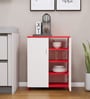 Ella 2 Doors with 4 Shelfs Multipurpose Shoe Rack in Highland Pine & Scarlet Red Finish