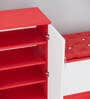 Ella Shoe Cabinet In HighlandPine & Scarlet Red Finish