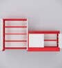 Ella Shoe Cabinet In HighlandPine & Scarlet Red Finish
