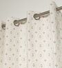 Ella Pink & Green Cotton 230 GSM  Ethnic 9 Feet Room Darkening Eyelet Long Door Curtains (2 Pc)