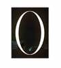 White Glass Elliptical Moon LED Mirror
