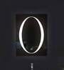 White Glass Elliptical Moon LED Mirror