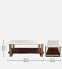 Ellis Marble Coffee Table In White & Walnut Color