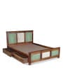 Ellis Queen Size Bed In Vintage Teak Finish With Drawer Storage