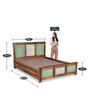 Ellis Queen Size Bed In Vintage Teak Finish With Drawer Storage