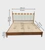 Ellora Upholstered King Size Bed In Honey Gold Finish With Hydraulic Storage