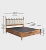 Ellora Upholstered Queen Size Bed In Honey Gold Finish With Hydraulic Storage