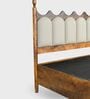 Ellora Upholstered Queen Size Bed In Honey Gold Finish Without Storage