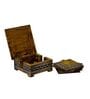 Elora Handpainted Yellow MDF (Set of 6) Table Coaster with Stand