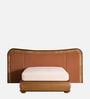 Elowen Softline Bed in velvet With Oak wood Frame & Hydraulic Storage