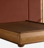 Elowen Softline Bed in velvet With Oak wood Frame & Hydraulic Storage