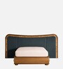 Elowen Softline Queen Size Bed in velvet With Oak wood Frame & Hydraulic Storage