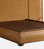 Elowen Softline Queen Size Bed in velvet With Oak wood Frame & Hydraulic Storage
