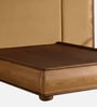 Elowen Softline Queen Size Bed in velvet With Oak wood Frame & Hydraulic Storage