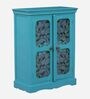 Eloy Solid Wood Cabinet In Blue Colour