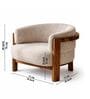 Elra Elix Teak Wood With Suede Fabric In Light Beige Colour Elra Elix Teak Wood With Suede Fabric In Light Beige Colour