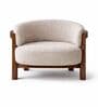 Elra Elix Teak Wood With Suede Fabric In Light Beige Colour Elra Elix Teak Wood With Suede Fabric In Light Beige Colour
