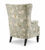 Elric Teak Wood Wing Chair With Suede Fabric In Green Colour Elric Teak Wood Wing Chair With Suede Fabric In Green Colour