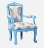 Elton Upholstered Arm Chair In Light Blue Distress Finish