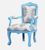 Elton Upholstered Arm Chair In Light Blue Distress Finish