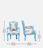 Elton Upholstered Arm Chair In Light Blue Distress Finish