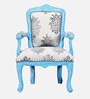 Elton Upholstered Arm Chair In Light Blue Distress Finish