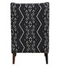 Elton Wing Chair With Black & White Upholstery