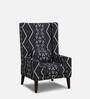 Elton Wing Chair With Black & White Upholstery