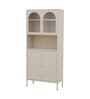Elvar Multi-Purpose Metal Bookshelf with Fluted Glass Doors Adjustable Shelves and Enclosed Cabinet
