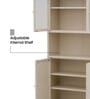 Elvar Multi-Purpose Metal Bookshelf with Fluted Glass Doors Adjustable Shelves and Enclosed Cabinet