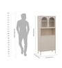 Elvar Multi-Purpose Metal Bookshelf with Fluted Glass Doors Adjustable Shelves and Enclosed Cabinet