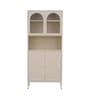 Elvar Multi-Purpose Metal Bookshelf with Fluted Glass Doors Adjustable Shelves and Enclosed Cabinet