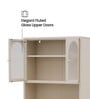 Elvar Multi-Purpose Metal Bookshelf with Fluted Glass Doors Adjustable Shelves and Enclosed Cabinet