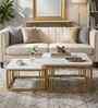 Elvas B Metal Nesting Coffee Table Set with White Porcelain Top (Set of 2)