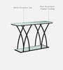 Elvas Metal Console Table In Black Finish With Porcelain Top