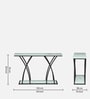 Elvas Metal Console Table In Black Finish With Porcelain Top