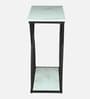 Elvas Metal Console Table In Black Finish With Porcelain Top