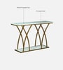 Elvas Metal Console Table In Gold Finish With Porcelain Top