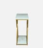 Elvas Metal Console Table In Gold Finish With Porcelain Top