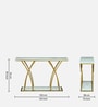 Elvas Metal Console Table In Gold Finish With Porcelain Top