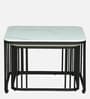 Elvas Metal Nesting Coffee Table Set In Black Finish with White Porcelain Top (Set of 2)