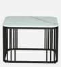 Elvas Metal Nesting Coffee Table Set In Black Finish with White Porcelain Top (Set of 2)